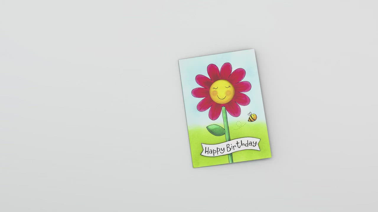 Happy Birthday Pop Up Karte - Sonnenblume