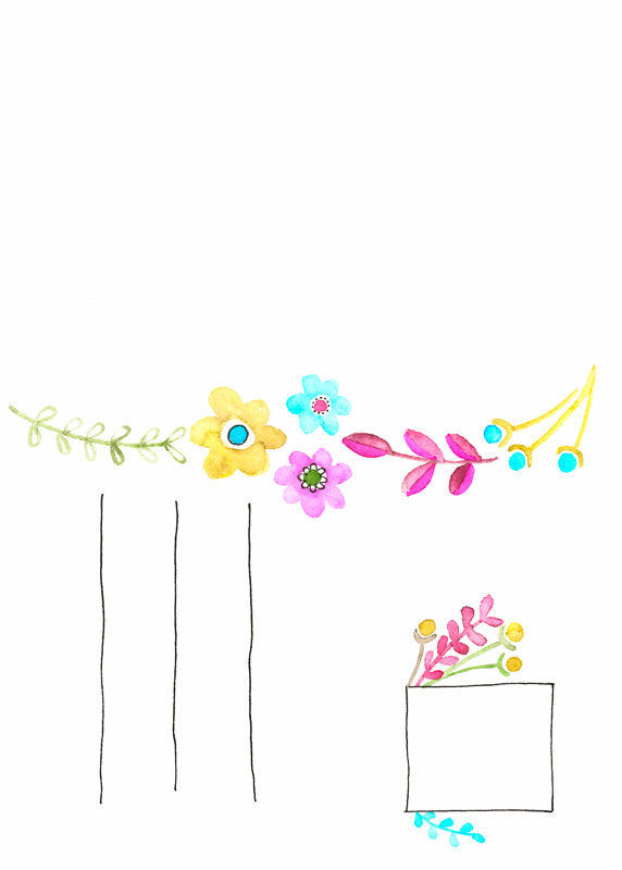 Postkarte Motiv mit Blumenring Vorderseite