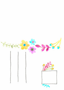 Postkarte Motiv mit Blumenring Vorderseite
