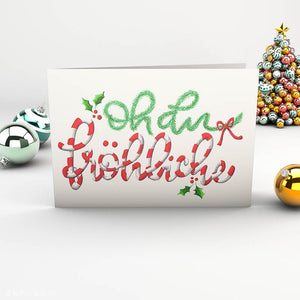 Oh du fröhliche Weihnachtskarte mit Candyschrift